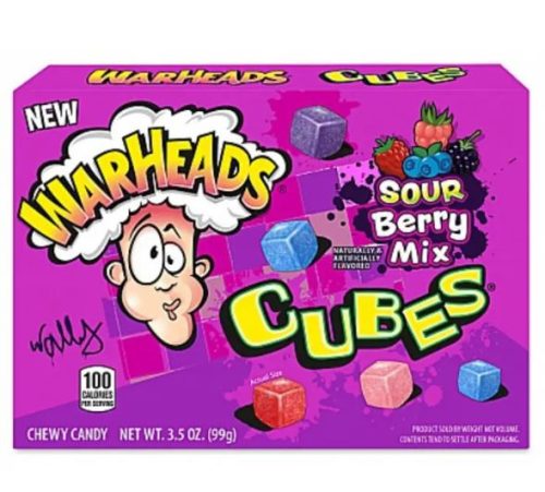 WarHeads Sour Berry Mix Cubes Gyümölcsös cukorka, dobozos, 99g