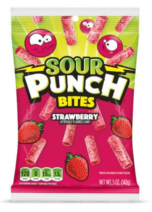Sour Punch Bites Strawberry savanyú gumicukor 142g