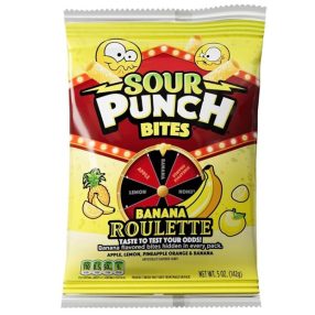    Sour Punch Banana Roulette savanyú gumicukor 142g / Minőségét megőrzi: 2026.05.15