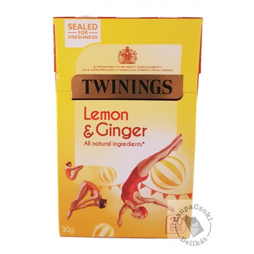 Twinings Lemon&Ginger Gyümölcstea citrommal és gyömbérrel 20 filter, 30g