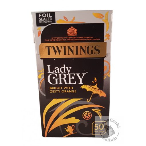 Twinings Lady Grey Fekete tea naranccsal és citrommal 50 filter, 125g