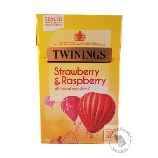 Twinings Strawberry&Raspberry Gyümölcstea eperrel és málnával 20 filter, 40g
