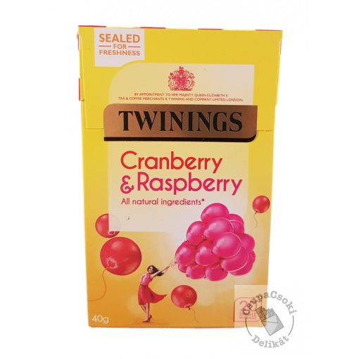 Twinings Cranberry&Raspberry Gyümölcstea vörösáfonyával és málnával 20 filter, 40g