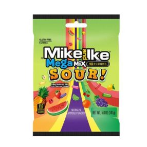   Mike and Ike Mega Mix Sour Cukorka válogatás, zacskós 141g