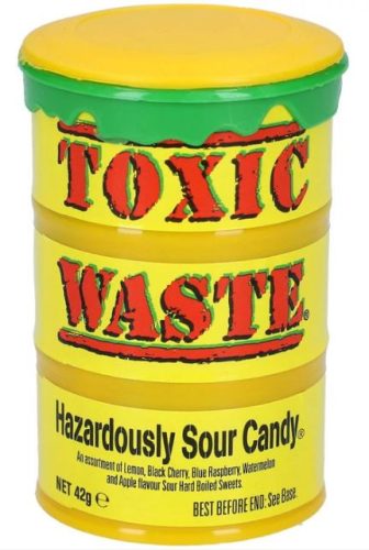 Toxic Waste Hazardously Sour Candy Hordó sárga 42g