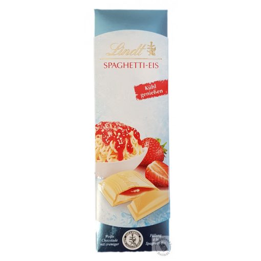 Lindt Kühl Genießen Spaghetti-Eis Fehércsokoládé epres-vaníliás töltelékkel 100g