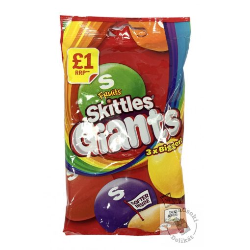 Skittles Fruits Giants Cukorka gyümölcsös ízesítéssel 125g