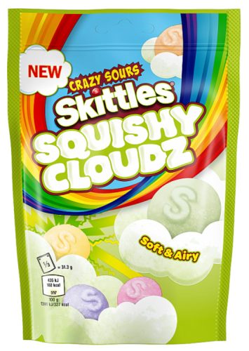 Skittles Squishy Cloudz Sourz Gyümölcsös savanyú cukorka 94g