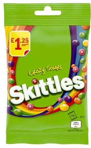 Skittles Sours Cukorka savanyú ízesítéssel 109g