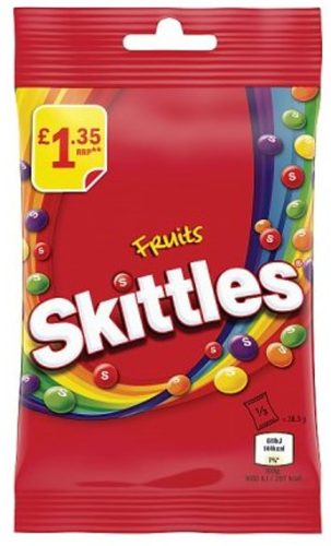 Skittles Fruits Cukorka gyümölcsös ízesítéssel 109g