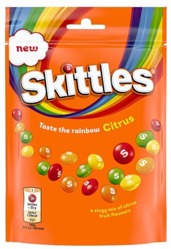Skittles Citrus Cukorka gyümölcsös ízesítéssel 136g