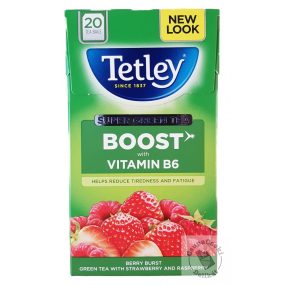   Tetley Super Green Boost B6 Zöld tea B6 vitaminnal, eperrel és málnával 20 filter 40g