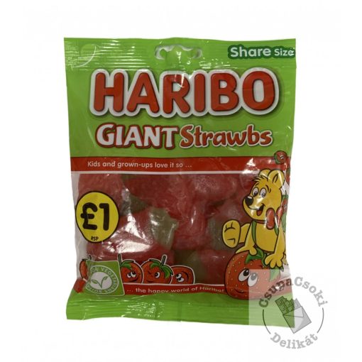 Haribo Giant Strawbs Gyümölcsös gumicukor 160g