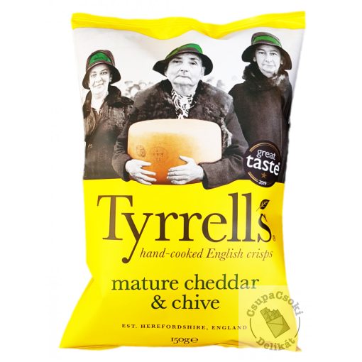 Tyrrell’s Burgonyachips chedar sajttal és snidlinggel 150g