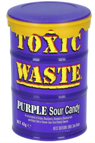 Toxic Waste Hazardously Sour Candy Hordó lila 42g