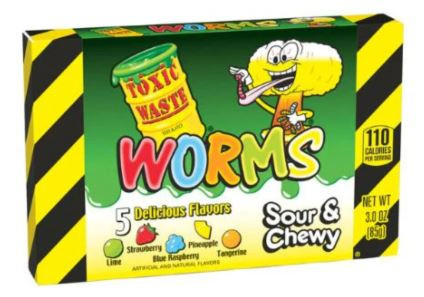 Toxic Waste Worms Sour&Chewy Jellies Gumicukor 85g