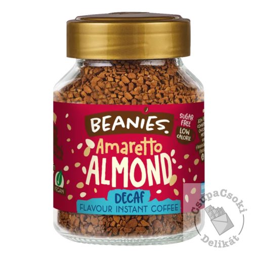 Beanies Koffeinmentes Amaretto Almond Mandulás ízesítésű azonnal oldódó kávé 50g