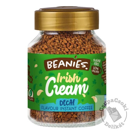 Beanies Irish Cream Ír krémlikőr ízesítésű koffeinmentes, azonnal oldódó kávé 50g