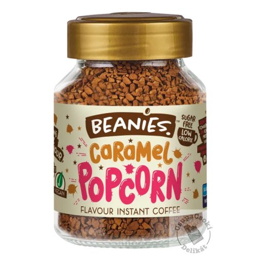 Beanies Caramel Popcorn Karamellás popcorn ízesítésű  azonnal oldódó kávé 50g
