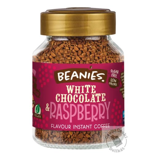 Beanies White Chocolate&Raspberry Fehércsokoládé-málna ízesítésű azonnal oldódó kávé 50g