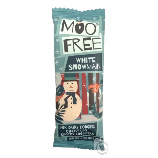 Moo Free White Snowman Hóember Tejmentes fehércsokoládé szelet 32g
