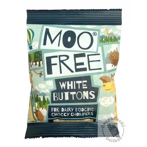 Moo Free White Buttons Tejmentes fehércsokoládé drazsé 25g