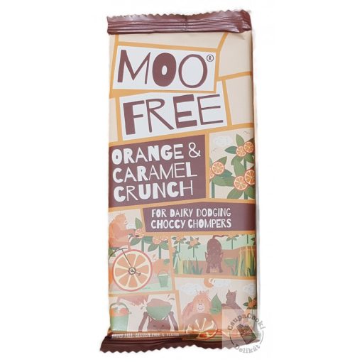 Moo Free Orange Caramel Crunch Narancsos karamellás tejcsokoládé 80g
