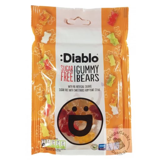 Diablo Gummy Bears Gumicukor maci gyümölcs ízesítésű, cukormentes 75g