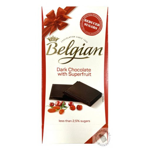 Belgian Dark Superfruit No Sugar étcsokoládé 100g