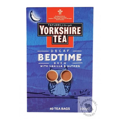 Yorkshire Bedtime Koffeinmentes fekete tea vaníliával és szerecsendióval 40 filter 100g