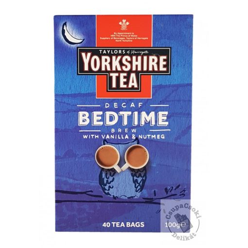 Yorkshire Bedtime Koffeinmentes fekete tea vaníliával és szerecsendióval 40 filter 100g