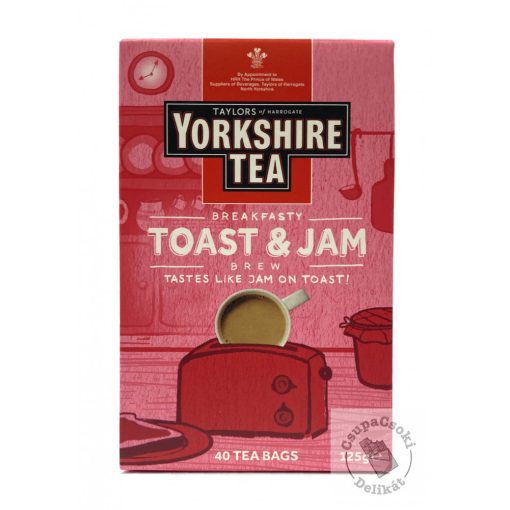 Yorkshire Breakfasty Toast&Jam Fekete tea lekváros pirítós ízesítéssel, 40 filter, 125g