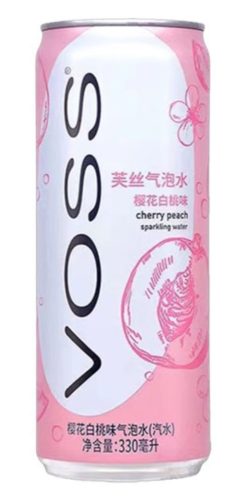 Voss Cherry Peach Flavour, Szénsavas víz 330ml