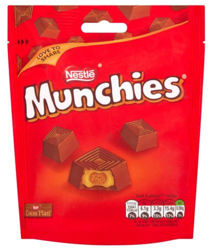 Munchies Tejcsokoládé kockák karamellel töltve 104g