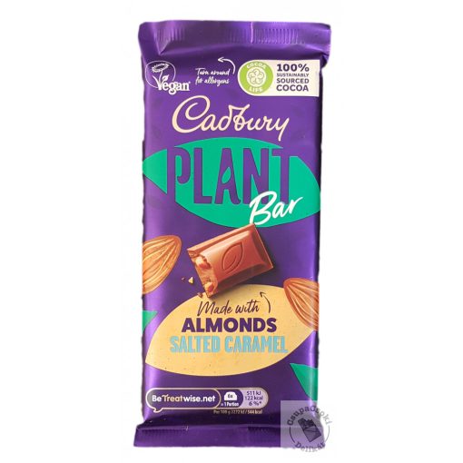 Cadbury Vegan Almond Salted Tejcsokoládé mandulával és sós karamellával 90g 