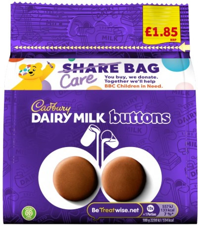 Cadbury Dairy Milk Buttons Tejcsokoládé korongok 85g