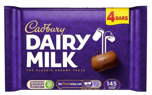 Cadbury Tejcsokoládé szelet 4-es csomag (4x27,2g) 108,8g