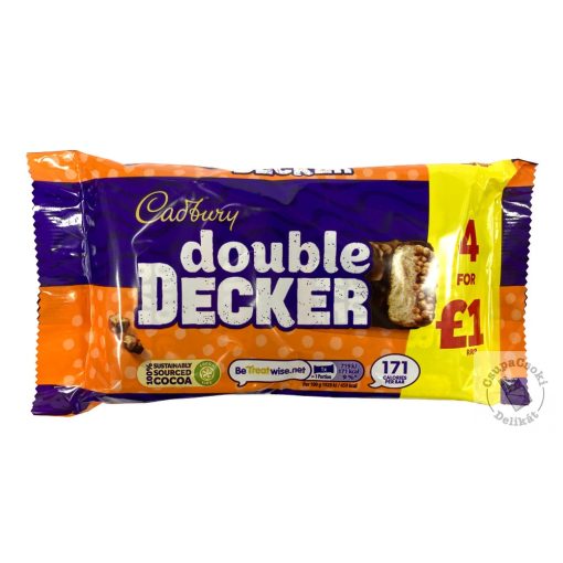 Cadbury Double Decker Töltött tejcsokoládé szelet 4-es csomag (4x40g) 160g