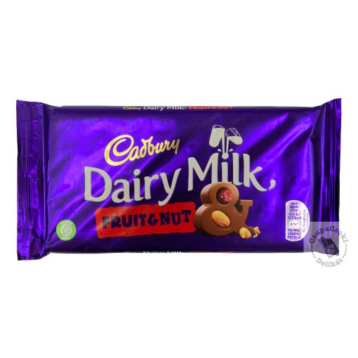 Cadbury Fruit&Nut Mazsolás - mandulás tejcsokoládé 180g