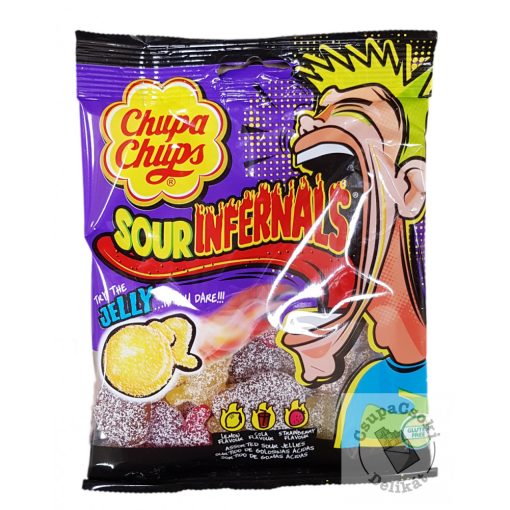 Chupa Chups Sour Infernals Jelly Csípős-savanyú zselécukor 150g
