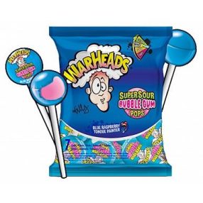 WarHeads Sour Bubblegum Pops Blue Raspberry Nyalóka 105g
