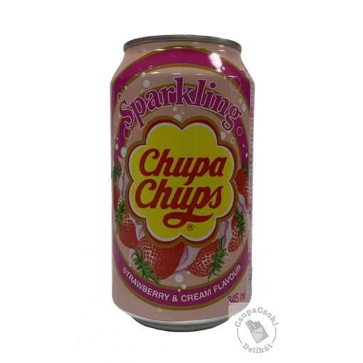 Chupa Chups Tejszínes-epres ízesítésű szénsavas üdítő 345ml