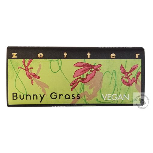 Zotter Bunny Grass Étcsokoládé kendermag töltelékkel 70g