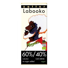   Zotter Labooko 60%-40% Cacao-Oat Milk, no sugar added VEGAN 70g