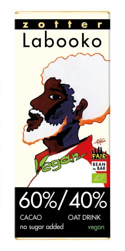 Zotter Labooko 60%-40% Cacao-Oat Milk, no sugar added VEGAN 70g