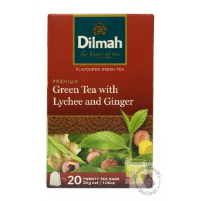   Dilmah Green with Lychee and Ginger Zöld tea lychee-vel és gyömbérrel 20x1,5g